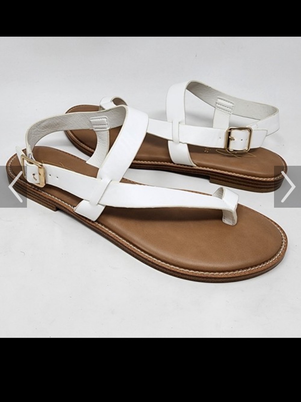 NWOT Joie White Leather Strappy Flat Sandals